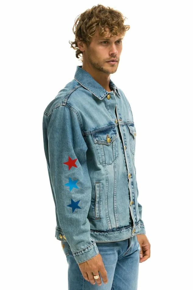 Women STOKED OVERSIZED CONCERT DENIM JACKET 8211 VINTAGE Aviator Nation Women STOKED OVERSIZED CONCERT DENIM JACKET 8211 VINTAGE Aviator Nation