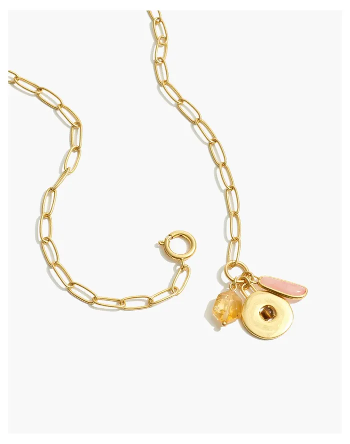 Women Stone Collection Chunky Statement Necklace Vintage Gold Madewell Necklaces
