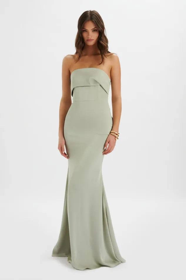 Women Strapless and Bandeau Dresses Lavish Alice JOVIE Bow Detail Bandeau Satin Maxi Dress In Sage Green Sage Green Women Strapless and Bandeau Dresses Lavish Alice JOVIE Bow Detail Bandeau Satin Maxi Dress In Sage Green Sage Green