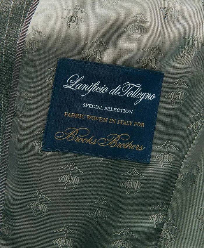 Women Stretch Wool Pinstripe Jacket Grey Brooks Brothers Blazers