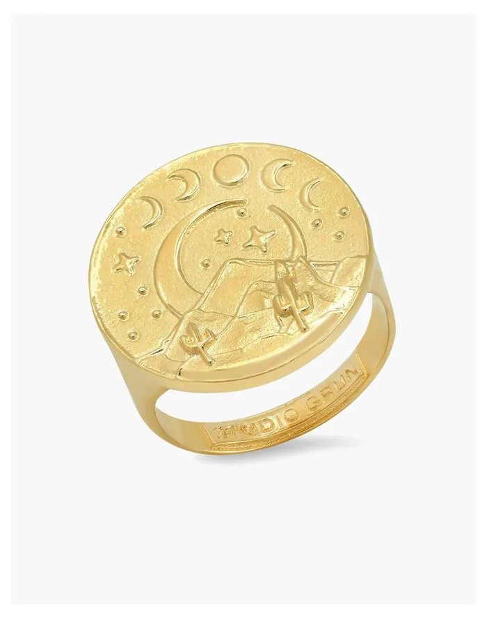 Women STUDIO GRUN Desert Signet Ring Gold Madewell Rings
