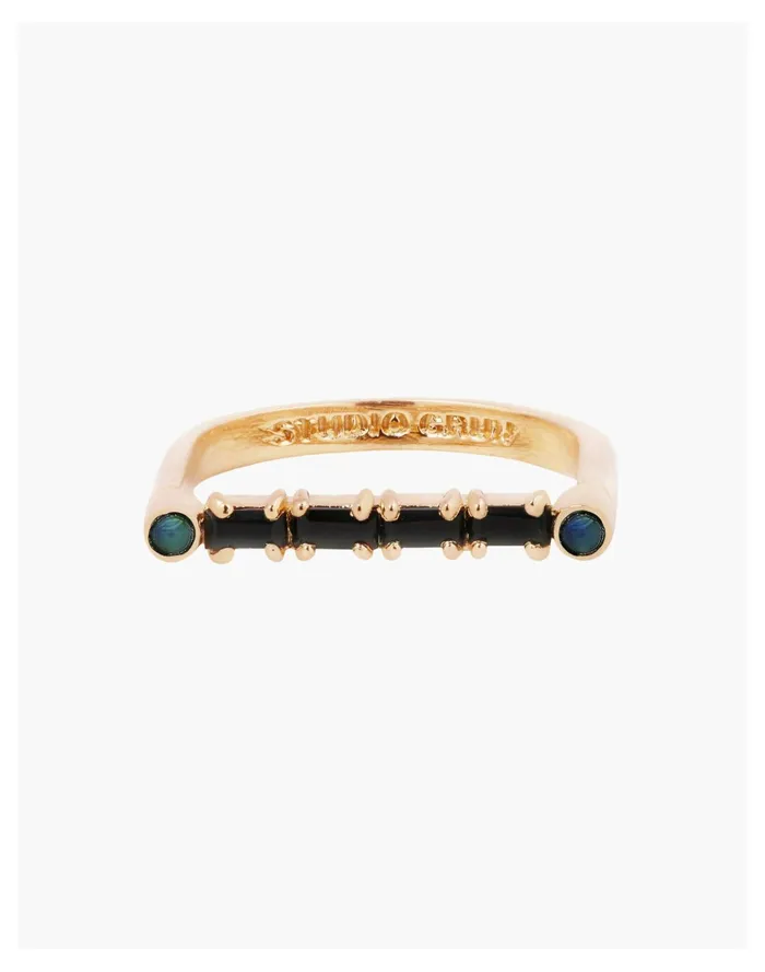 Women STUDIO GRUN Onyx And Opal Cha Cha Ring Black Madewell Rings