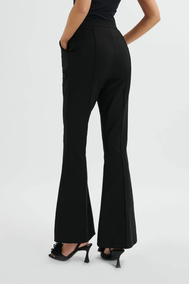 Women Suiting Lavish Alice EMELIE Fit and Flare Tailored Trouser In Black Black