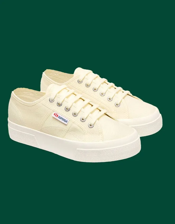 Women Superga 2750 Platform Trainers Camel Monsoon Flats