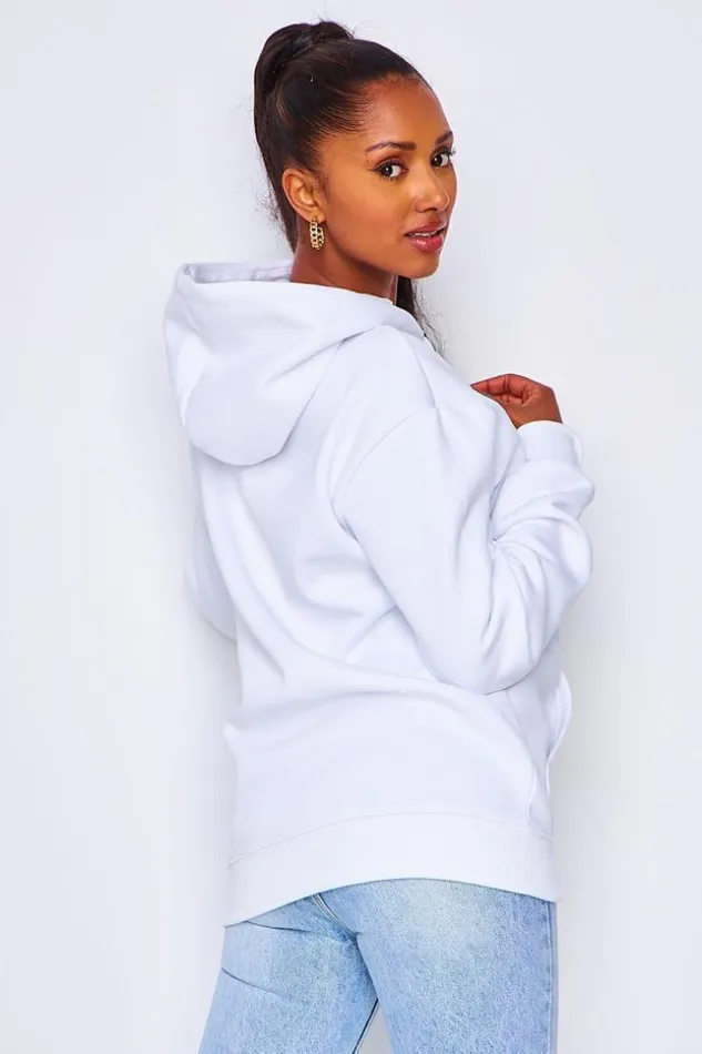 Women Sweat Blanc Capuche Brentiny White Brentiny Paris Sweaters and Sweatshirts