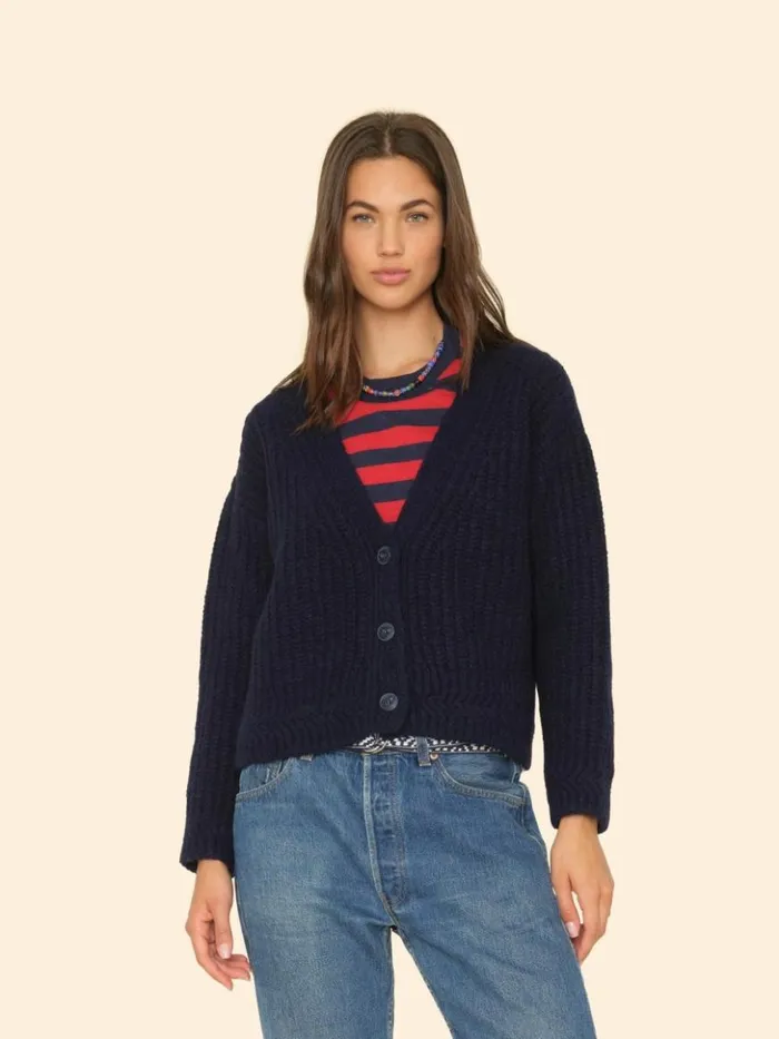 Women Sweaters and Jackets Xirena Navy Blue Milli Cardigan