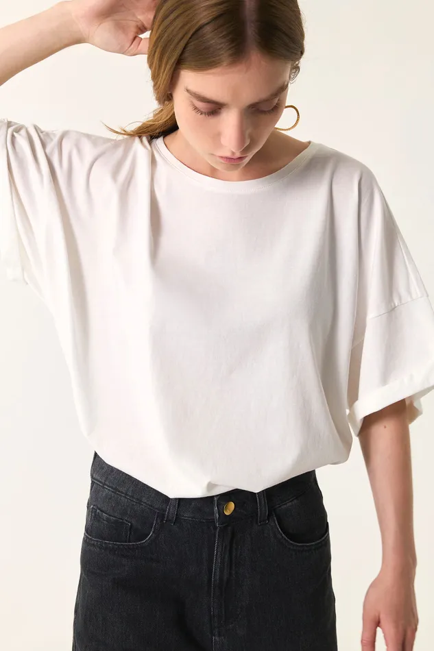 Women TShirt Haricia Ecru TShirt Coton cru Des Petits Hauts TShirts and Sweatshirts
