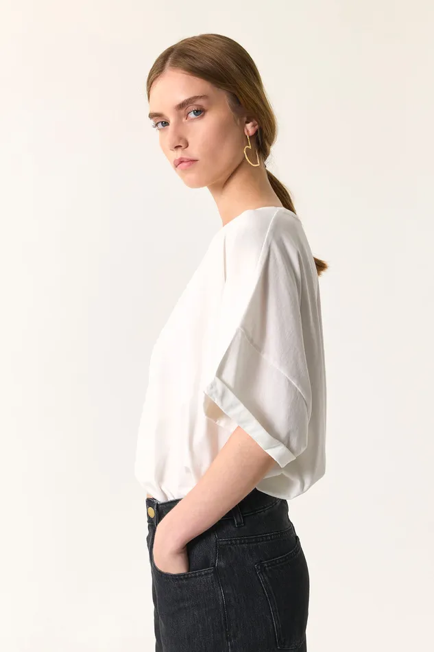 Women TShirt Haricia Ecru TShirt Coton cru Des Petits Hauts TShirts and Sweatshirts