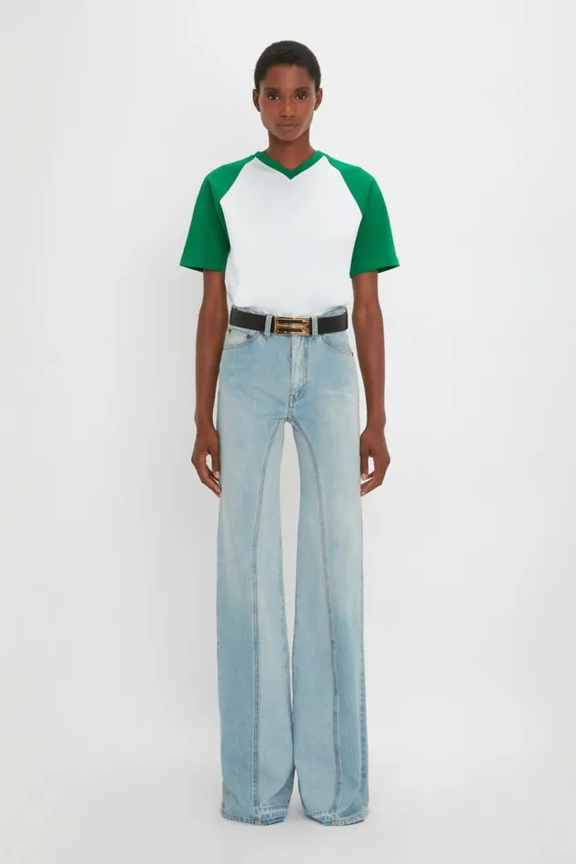 Women TShirts and Sweatshirts Victoria Beckham Football TShirt In Green