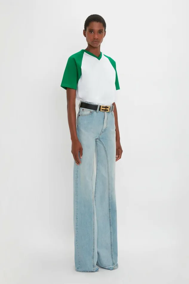 Women TShirts and Sweatshirts Victoria Beckham Football TShirt In Green