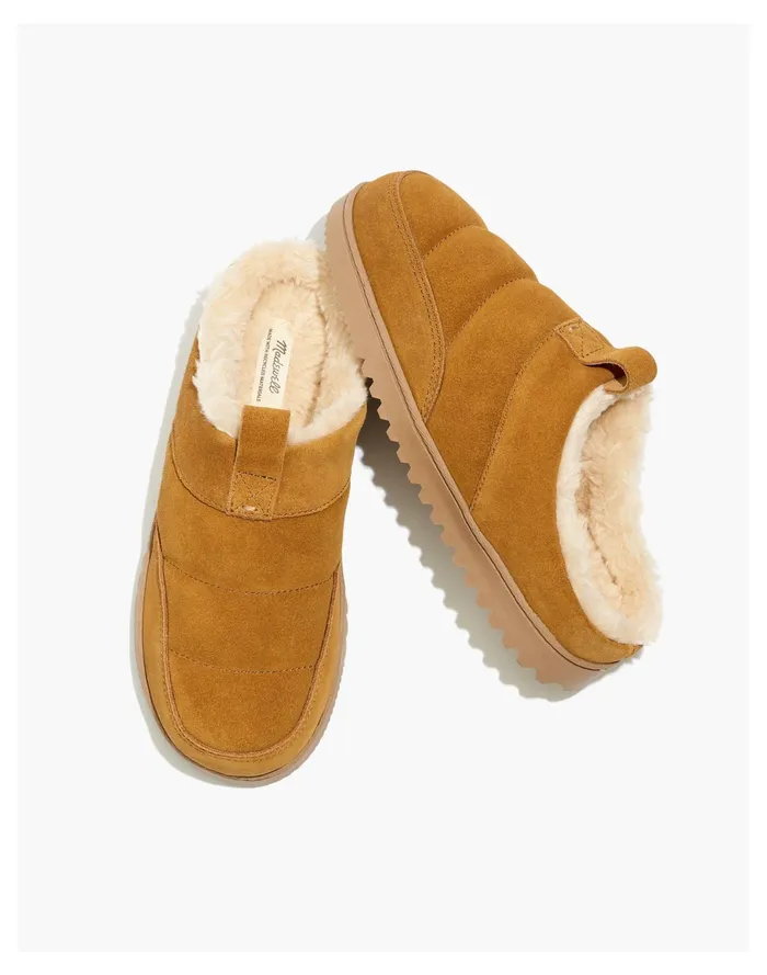Women The Allweek Slipper In Suede Toffee Madewell Slippers