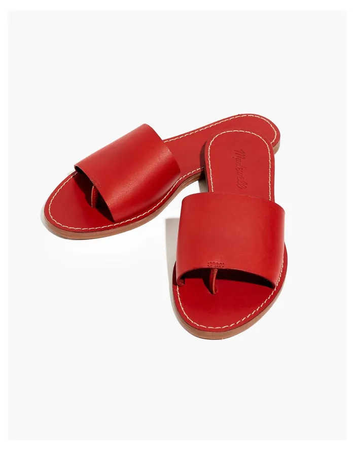 Women The Boardwalk Post Slide Sandal Dark Cinnabar Madewell Sandals