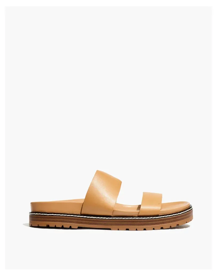 Women The Charley Double Strap Slide Sandal Desert Camel Madewell Sandals Women The Charley Double Strap Slide Sandal Desert Camel Madewell Sandals