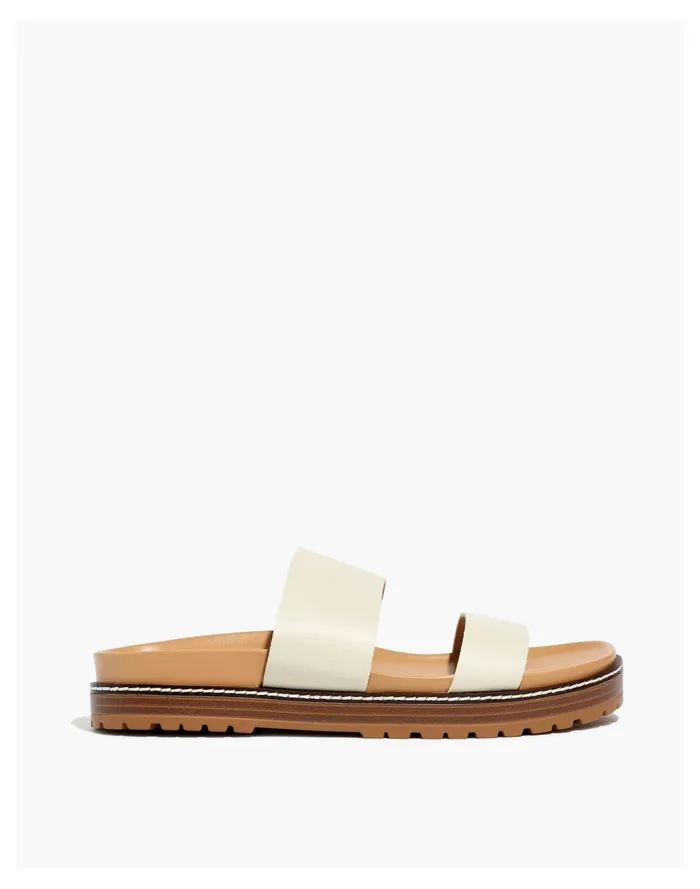 Women The Charley Double Strap Slide Sandal Pale Oyster Madewell Sandals Women The Charley Double Strap Slide Sandal Pale Oyster Madewell Sandals