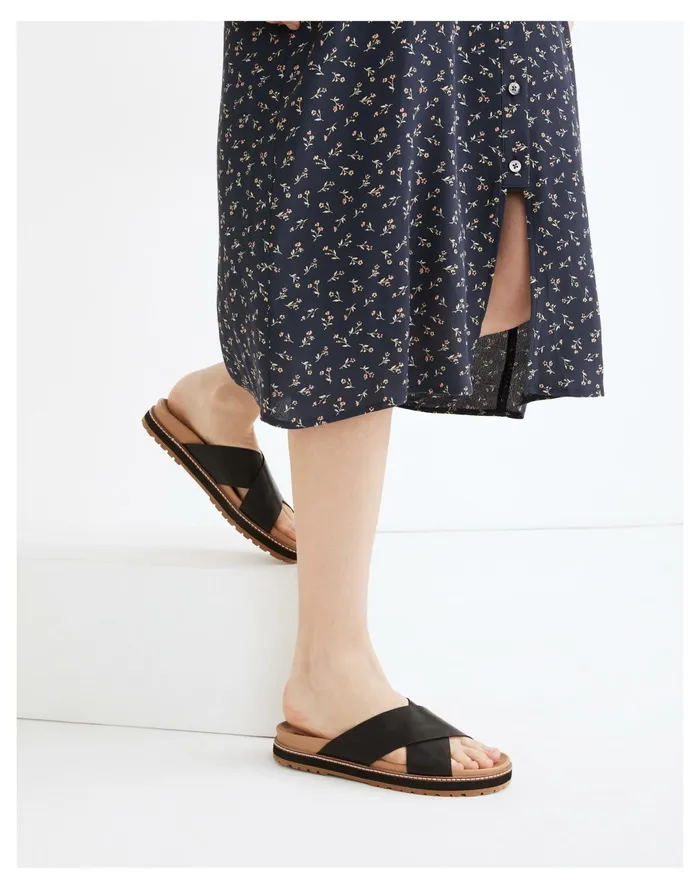 Women The Dayna Lugsole Slide Sandal In Leather True Black Madewell Sandals Women The Dayna Lugsole Slide Sandal In Leather True Black Madewell Sandals