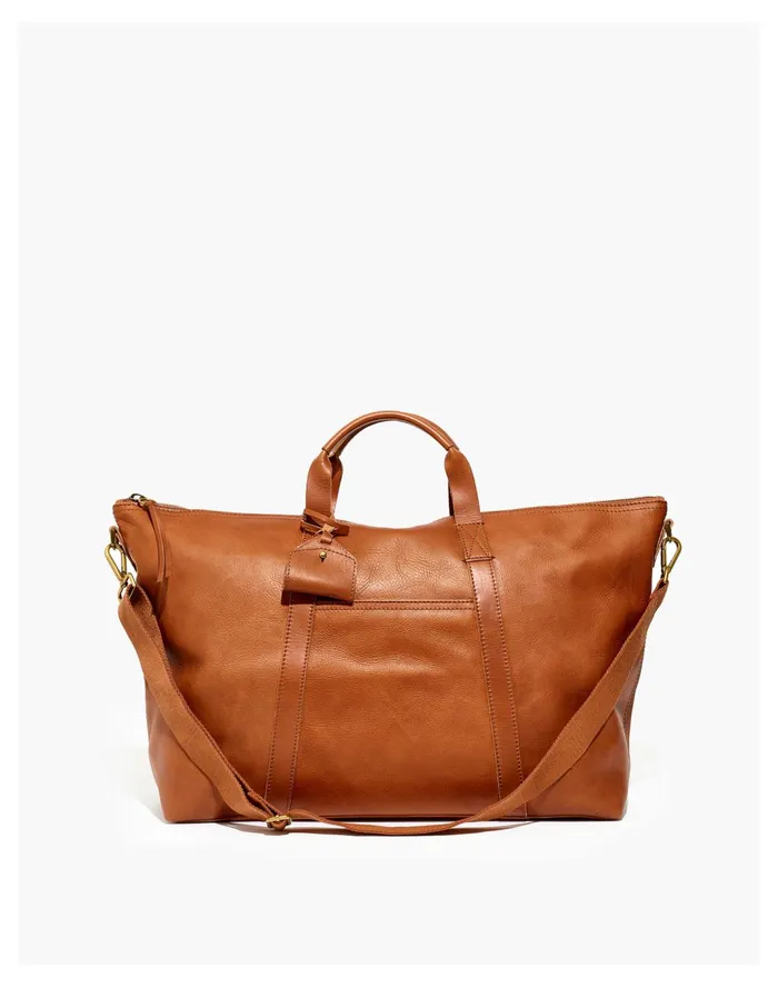 Women The Essential Overnight Bag In Leather English Saddle Madewell Luggage and Travel