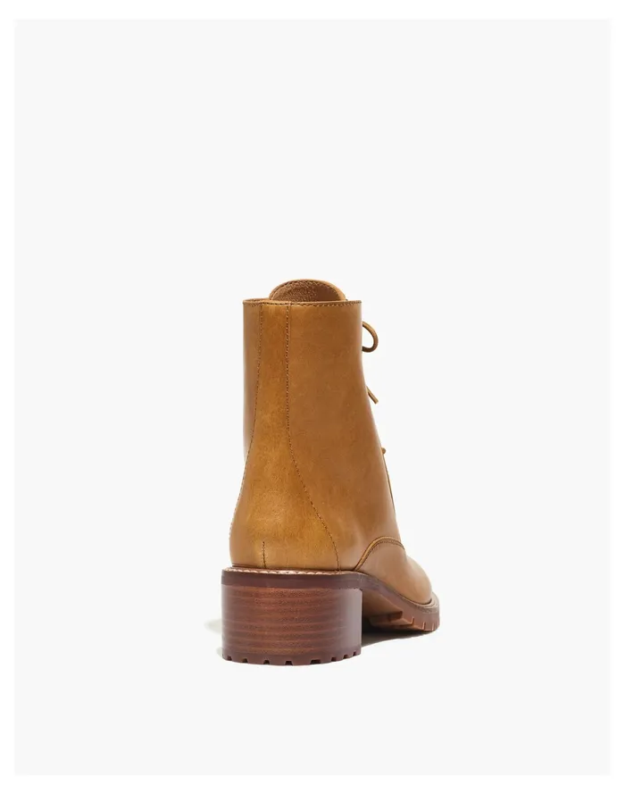 Women The Julien Lace Up Lugsole Boot In Leather Bison Madewell Boots Women The Julien Lace Up Lugsole Boot In Leather Bison Madewell Boots