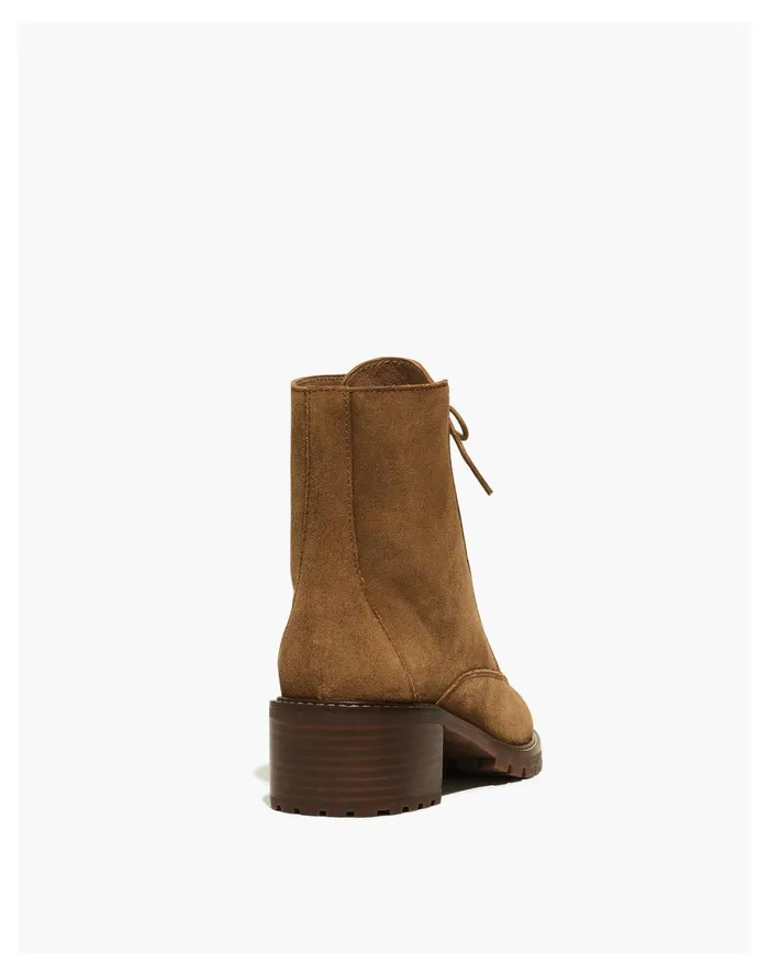 Women The Julien Lace Up Lugsole Boot In Suede Dried Cedar Madewell Boots Women The Julien Lace Up Lugsole Boot In Suede Dried Cedar Madewell Boots