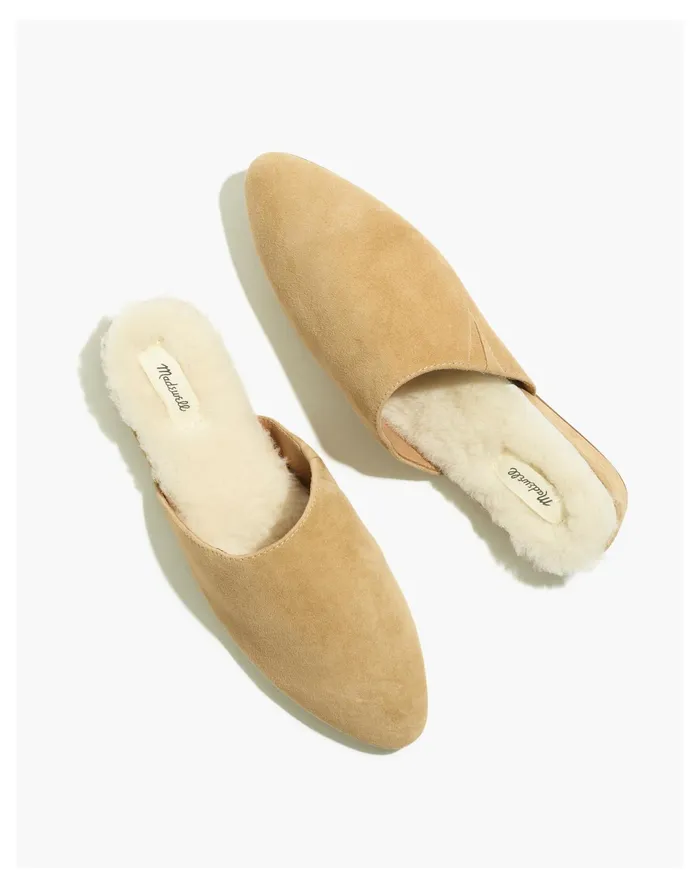 Women The Kasey Mule In Sherpa Earthen Sand Madewell Flats