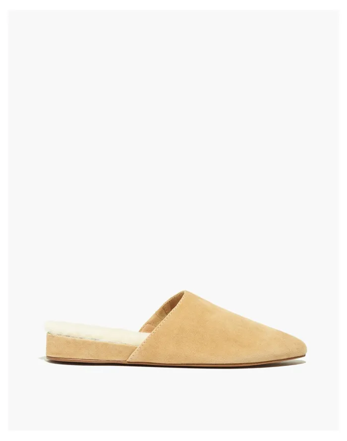 Women The Kasey Mule In Sherpa Earthen Sand Madewell Flats Women The Kasey Mule In Sherpa Earthen Sand Madewell Flats