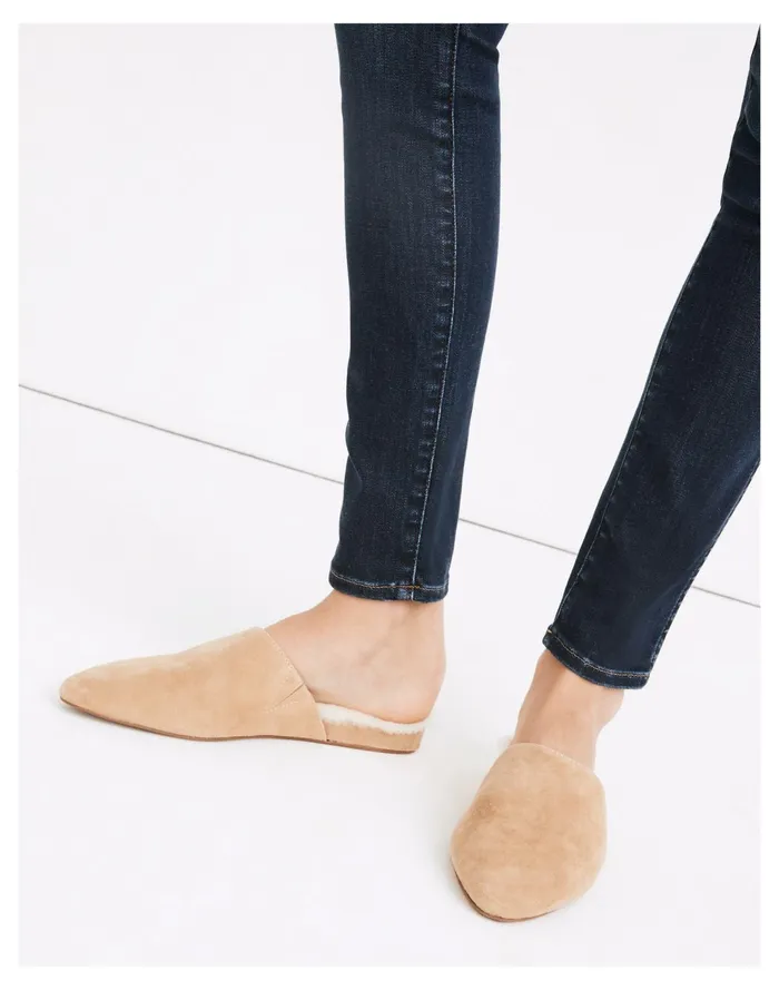 Women The Kasey Mule In Sherpa Earthen Sand Madewell Flats Women The Kasey Mule In Sherpa Earthen Sand Madewell Flats