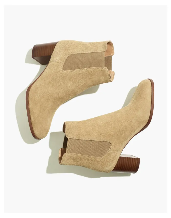 Women The Laura Chelsea Boot In Suede Walnut Shell Madewell Boots