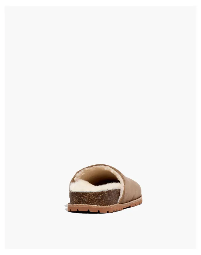 Women The Layne Clog Mule In Nubuck And Shearling Walnut Shell Madewell Flats Women The Layne Clog Mule In Nubuck And Shearling Walnut Shell Madewell Flats