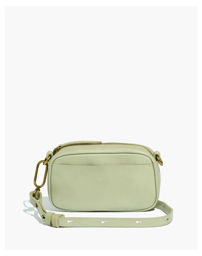Women The Leather Carabiner Mini Crossbody Bag Frosted Willow Madewell Crossbody Bags
