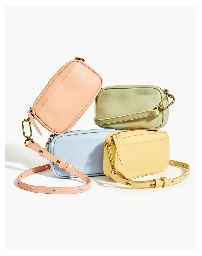 Women The Leather Carabiner Mini Crossbody Bag Frosted Willow Madewell Crossbody Bags Women The Leather Carabiner Mini Crossbody Bag Frosted Willow Madewell Crossbody Bags