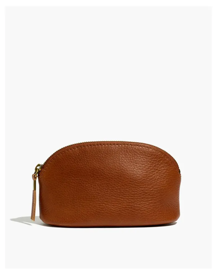 Women The Leather Makeup Pouch English Saddle Madewell Pouches and Wallets