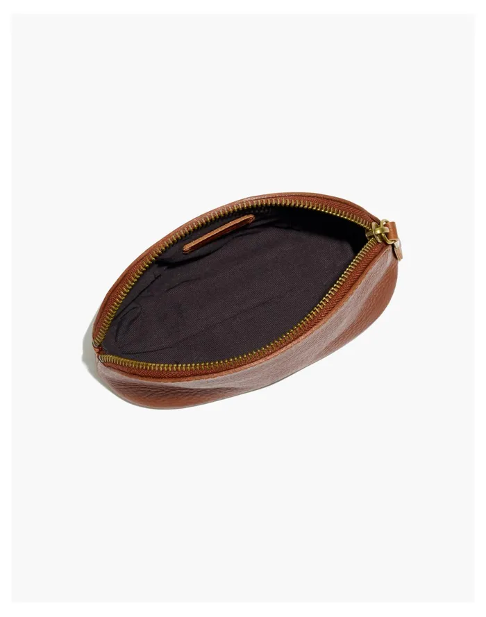 Women The Leather Makeup Pouch English Saddle Madewell Pouches and Wallets Women The Leather Makeup Pouch English Saddle Madewell Pouches and Wallets