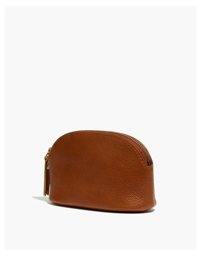 Women The Leather Makeup Pouch English Saddle Madewell Pouches and Wallets Women The Leather Makeup Pouch English Saddle Madewell Pouches and Wallets