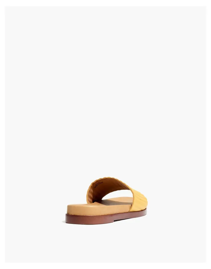 Women The Louisa Slide Sandal In Embossed Leather Autumn Gold Madewell Sandals Women The Louisa Slide Sandal In Embossed Leather Autumn Gold Madewell Sandals