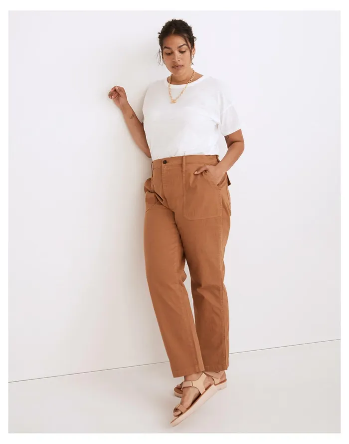 Women The Perfect Vintage Straight Workwear Pant Warm Hickory Madewell Pants Women The Perfect Vintage Straight Workwear Pant Warm Hickory Madewell Pants