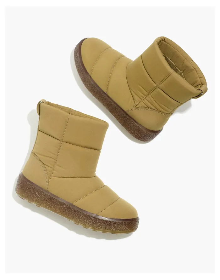 Women The Toasty Puffer Boot Olive Surplus Madewell Boots