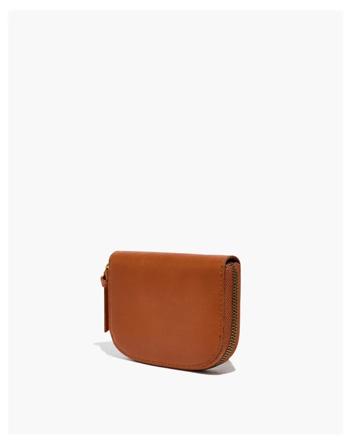 Women The Zip Wallet In Leather Burnished Caramel Madewell Pouches and Wallets Women The Zip Wallet In Leather Burnished Caramel Madewell Pouches and Wallets