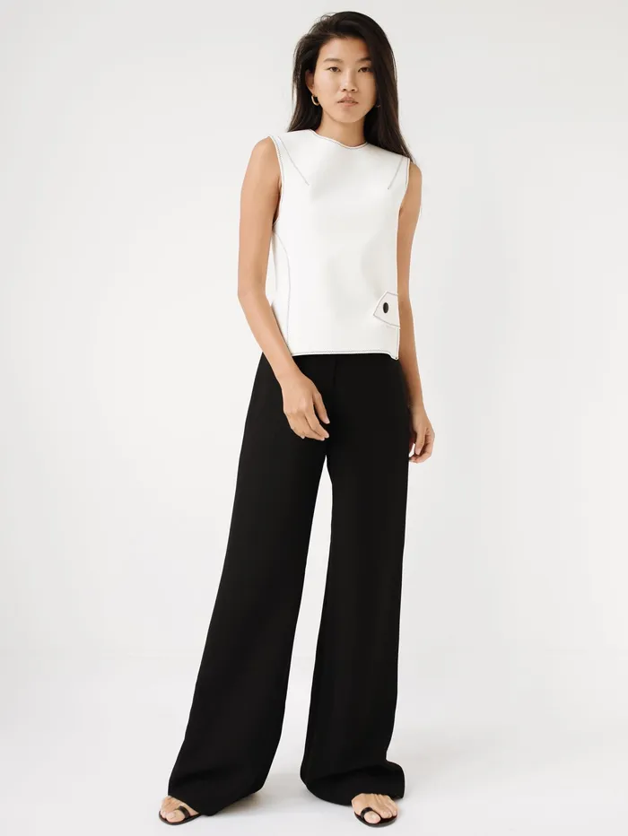 Women Thomas Puttick 8211 Cross Back Bonded Top In White The UNDONE Tops