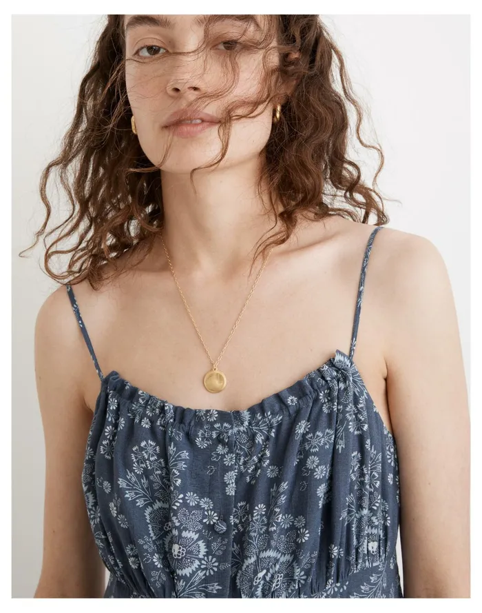 Women Tie Back Button Front Midi Dress In Archival Floral Sunfaded Indigo Madewell Dresses Women Tie Back Button Front Midi Dress In Archival Floral Sunfaded Indigo Madewell Dresses