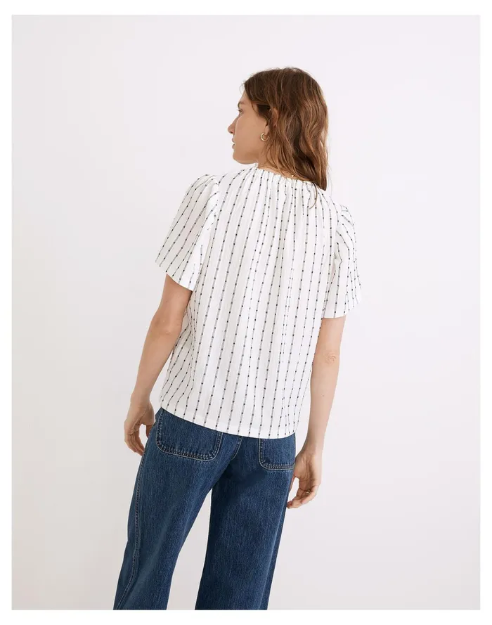 Women Tie Neck Tunic Top Bright Ivory Madewell Tops and Shirts Women Tie Neck Tunic Top Bright Ivory Madewell Tops and Shirts