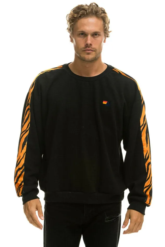 Women TIGER STRIPE RELAXED FIT CREW SWEATSHIRT 8211 BLACK TIGER Aviator Nation UnisexCrewSweatshirt Women TIGER STRIPE RELAXED FIT CREW SWEATSHIRT 8211 BLACK TIGER Aviator Nation UnisexCrewSweatshirt