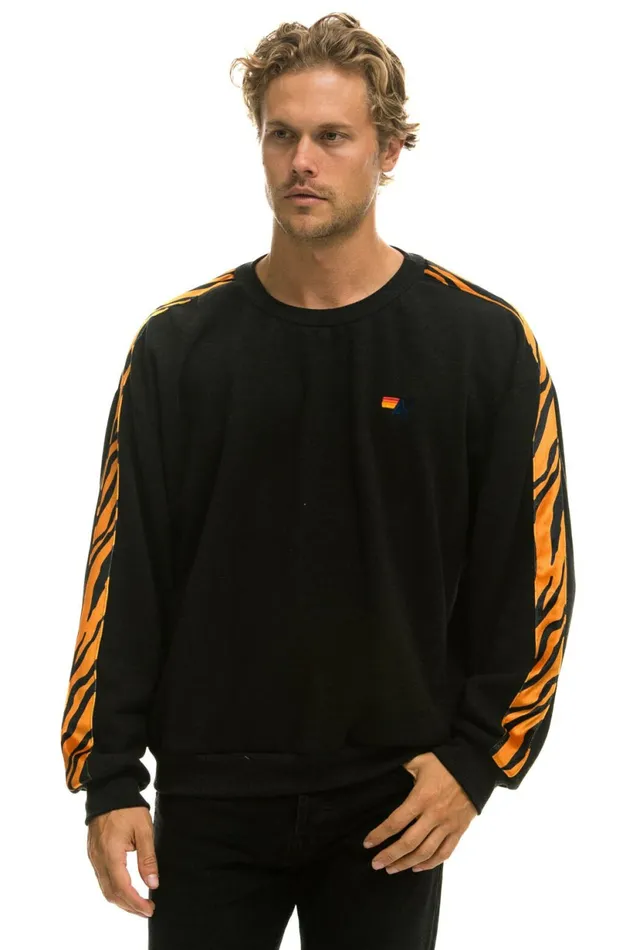 Women TIGER STRIPE RELAXED FIT CREW SWEATSHIRT 8211 BLACK TIGER Aviator Nation UnisexCrewSweatshirt Women TIGER STRIPE RELAXED FIT CREW SWEATSHIRT 8211 BLACK TIGER Aviator Nation UnisexCrewSweatshirt