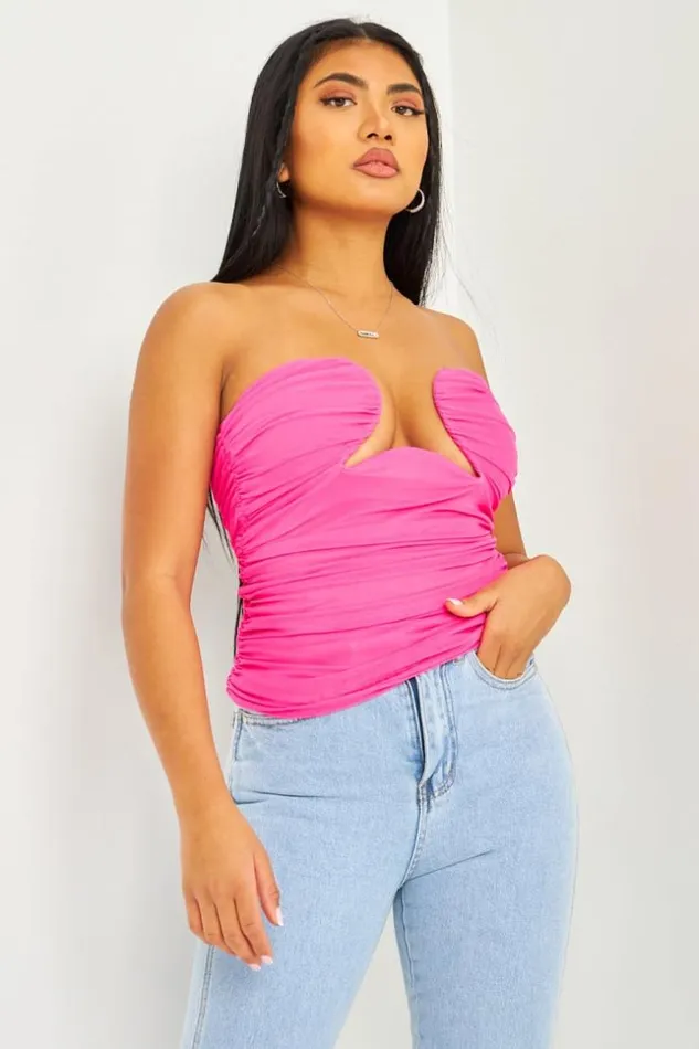 Women Top Bustier Rose Fuchsia Dcollet Graphique Armatures Pink Brentiny Paris Top And Tank Tops Women Top Bustier Rose Fuchsia Dcollet Graphique Armatures Pink Brentiny Paris Top And Tank Tops