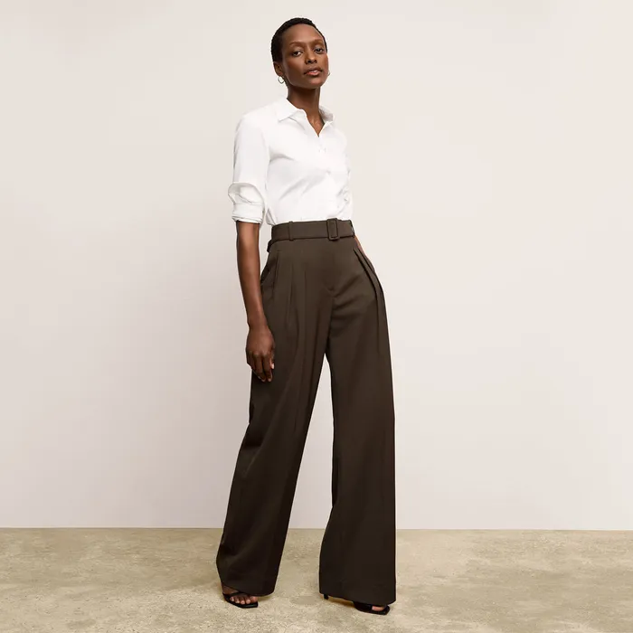 Women Tops M M LaFleur The Clemens Flex Shirt 8211 Knit Poplin White