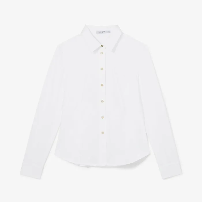 Women Tops M M LaFleur The Clemens Flex Shirt 8211 Knit Poplin White