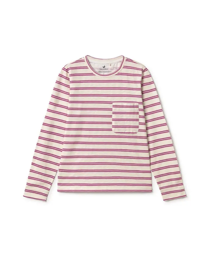 Women Tops Women 8211 Kilkeel 8211 Raspberry Stripes TWOTHIRDS Tops