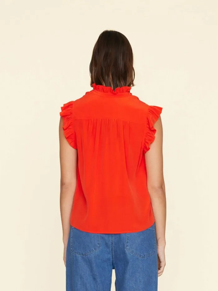 Women Tops Xirena Flame Scarlet Brenna Silk Top