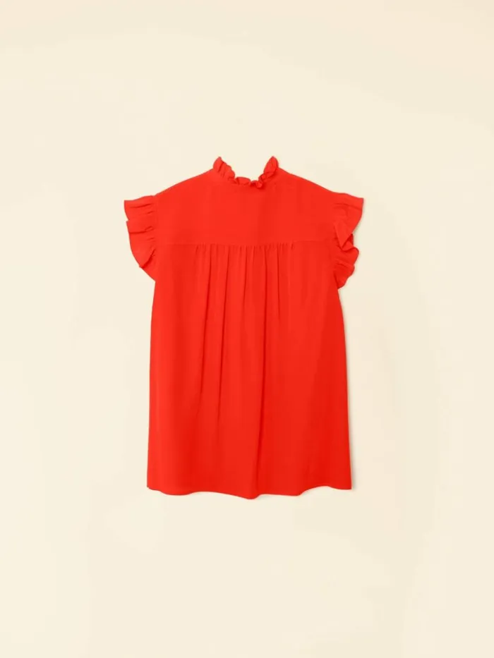 Women Tops Xirena Flame Scarlet Brenna Silk Top