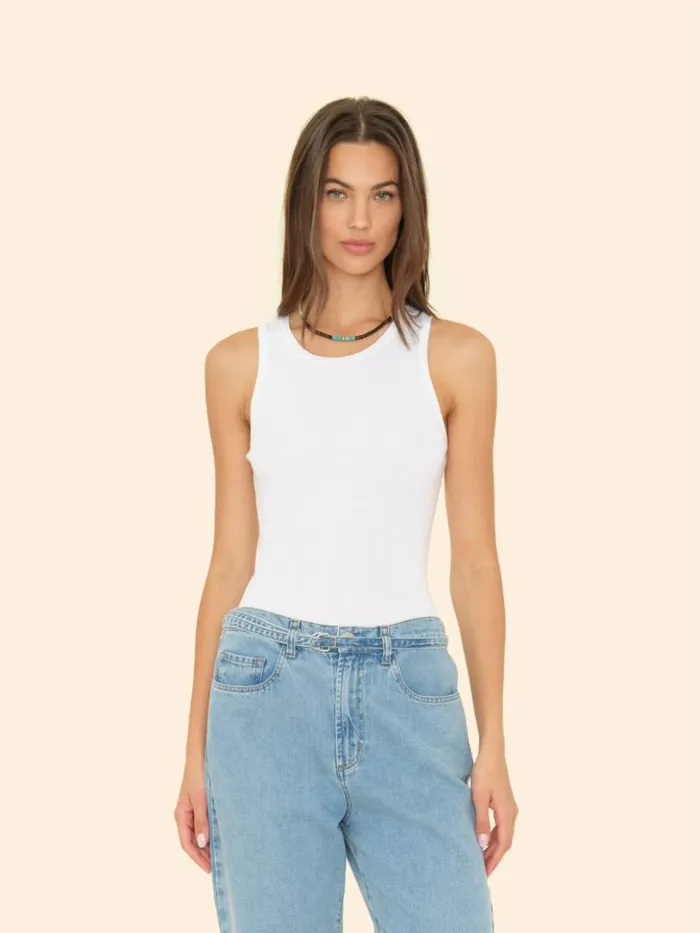 Women Tops Xirena White Arynn Wide Rib Tank Top