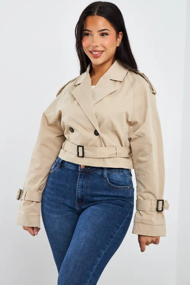 Women Trench Court Beige Beige Brentiny Paris White Tops