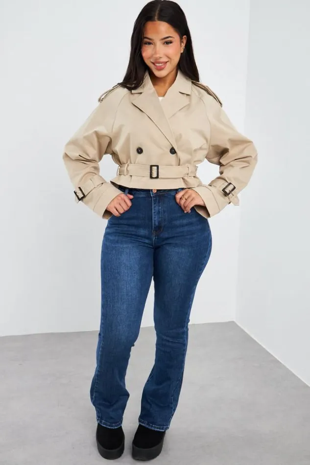 Women Trench Court Beige Beige Brentiny Paris White Tops